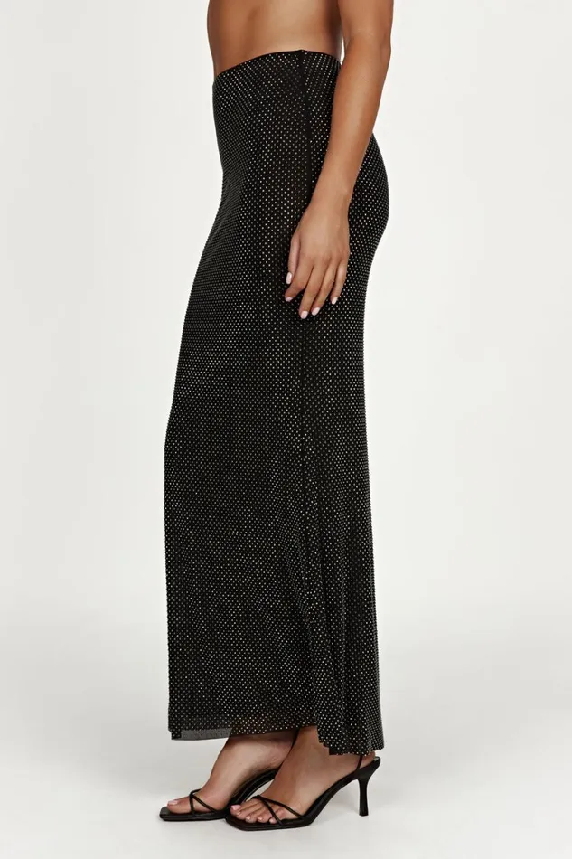 Women Meshki Bottoms Erika Diamante Maxi Skirt 8211 Black