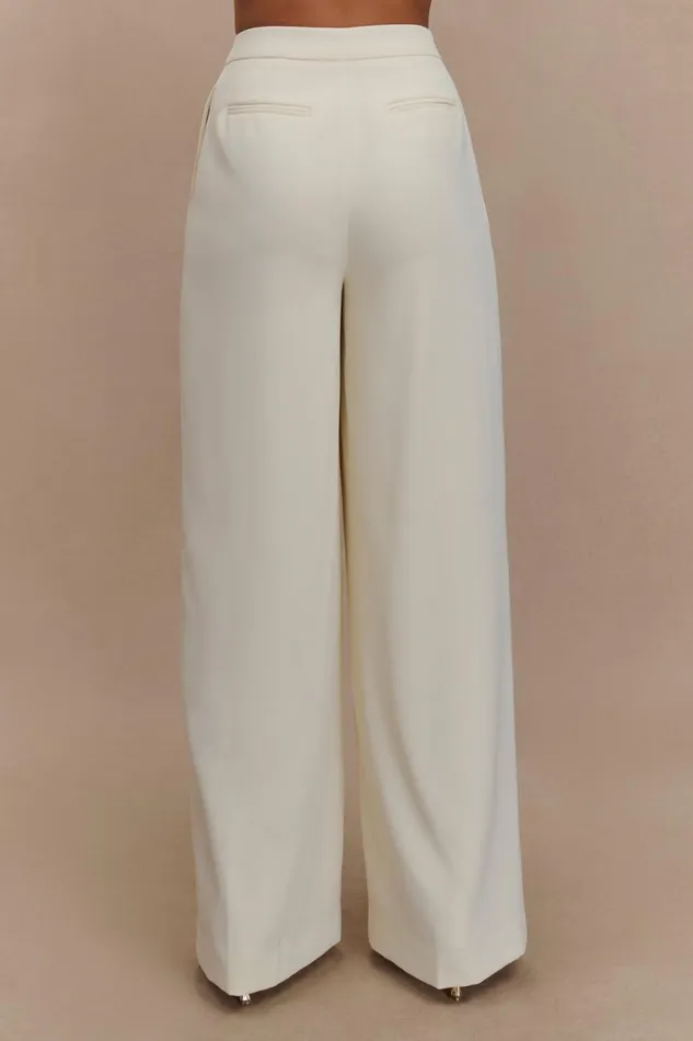 Women Meshki Bottoms Faith Suiting Wide Leg Pant 8211 Ivory