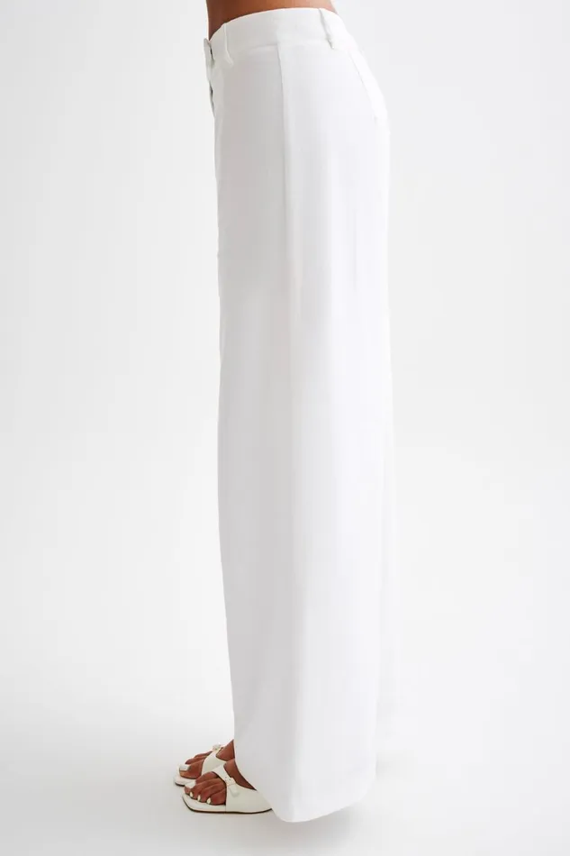 Women Meshki Bottoms Franca Linen Wide Leg Pant 8211 White