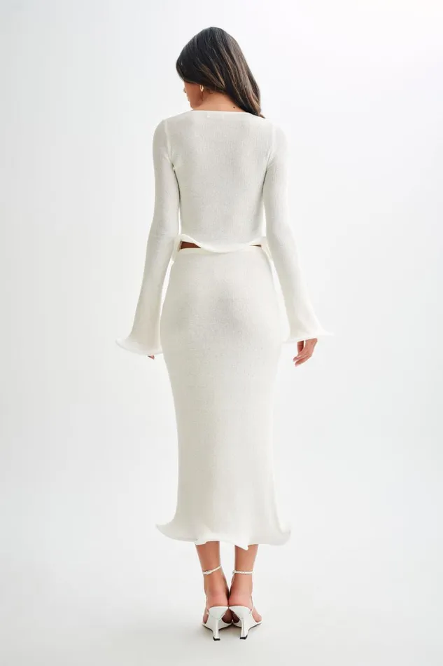 Women Meshki Bottoms Gigi Knit Midi Skirt 8211 Ivory