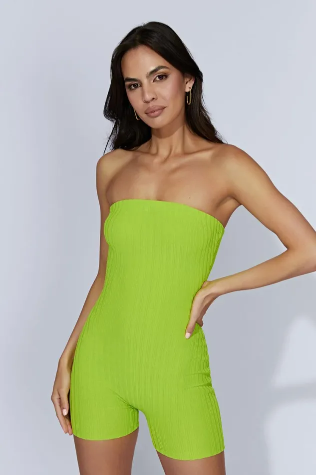 Women Meshki Bottoms Ginny Strapless Knitted Playsuit 8211 Fresh Green