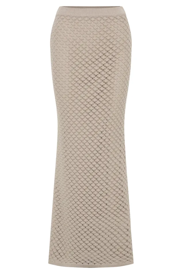 Women Meshki Bottoms Guiliana Knit Maxi Skirt 8211 Tawny Grey