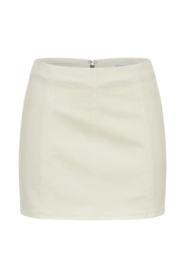 Women Meshki Bottoms Hollis Denim Mini Skirt 8211 Ecru