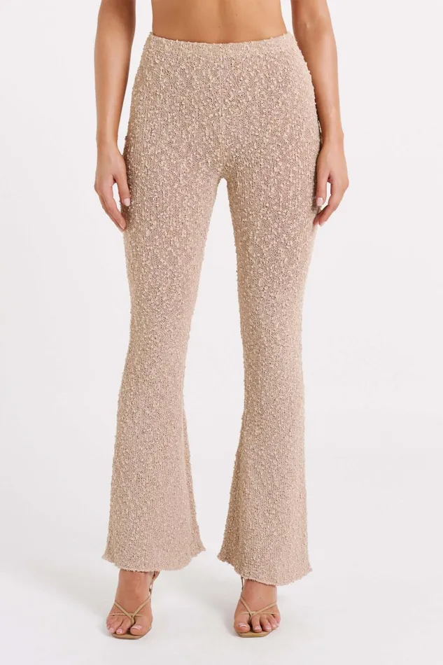 Women Meshki Bottoms Irma Flared Boucle Pants 8211 Wheat