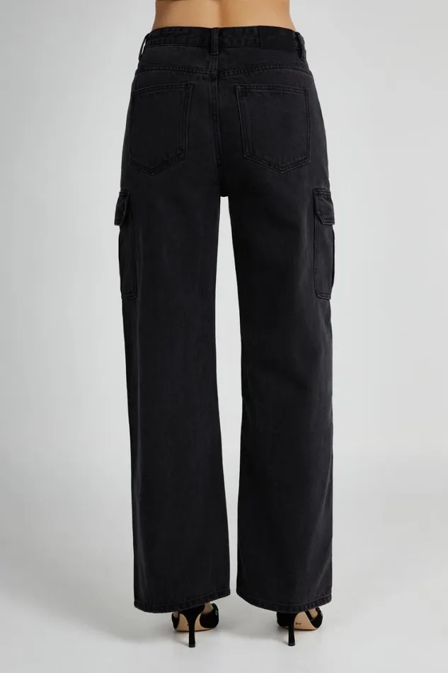Women Meshki Bottoms Jagger Mid Rise Oversized Denim Jean 8211 Washed Black