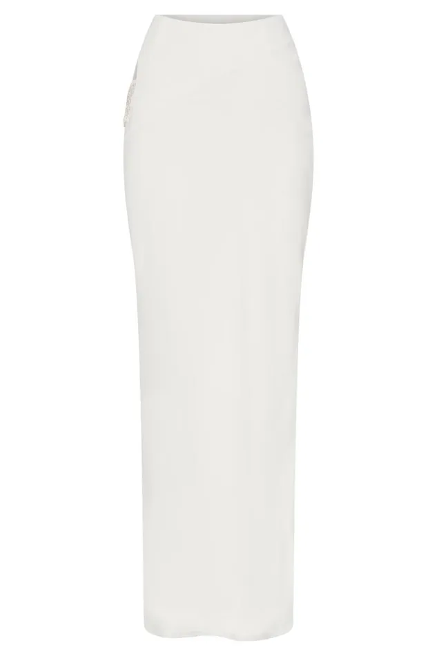 Women Meshki Bottoms Jayleen Maxi Skirt With Fringe 8211 White Women Meshki Bottoms Jayleen Maxi Skirt With Fringe 8211 White