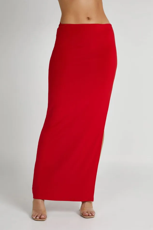 Women Meshki Bottoms Jeanine Cowl Back Maxi Skirt 8211 Red