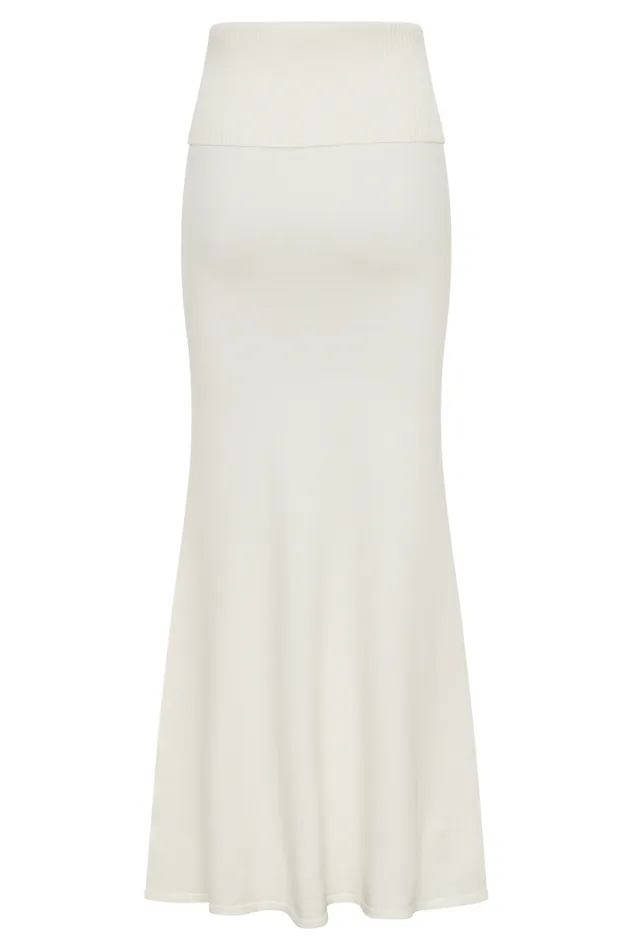 Women Meshki Bottoms Karlie Knit Maxi Skirt With Ribbed Waist 8211 Ivory
