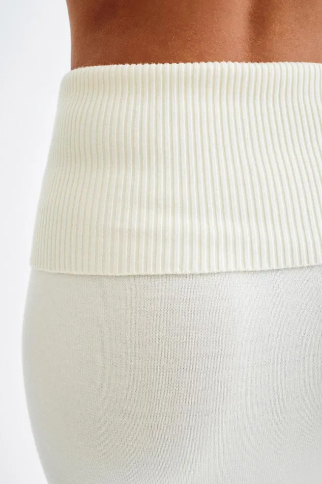 Women Meshki Bottoms Karlie Knit Maxi Skirt With Ribbed Waist 8211 Ivory
