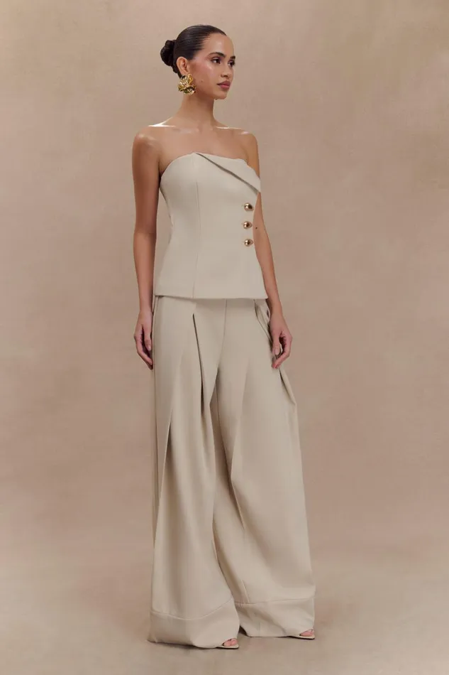 Women Meshki Bottoms Katarina Wide Leg Suiting Pants 8211 Sand