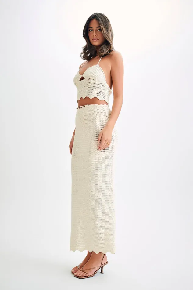 Women Meshki Bottoms Kira Knit Maxi Skirt 8211 Buttercream