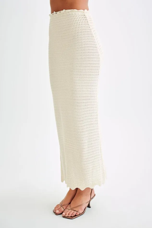 Women Meshki Bottoms Kira Knit Maxi Skirt 8211 Buttercream