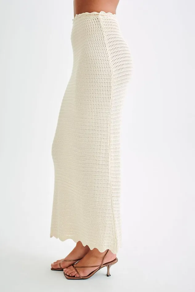 Women Meshki Bottoms Kira Knit Maxi Skirt 8211 Buttercream