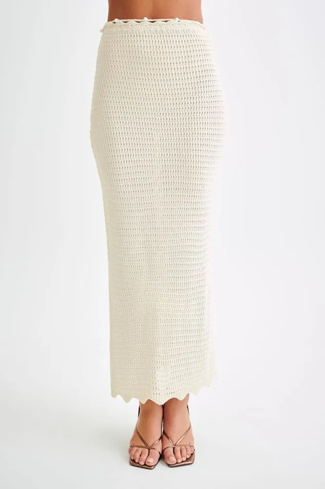 Women Meshki Bottoms Kira Knit Maxi Skirt 8211 Buttercream