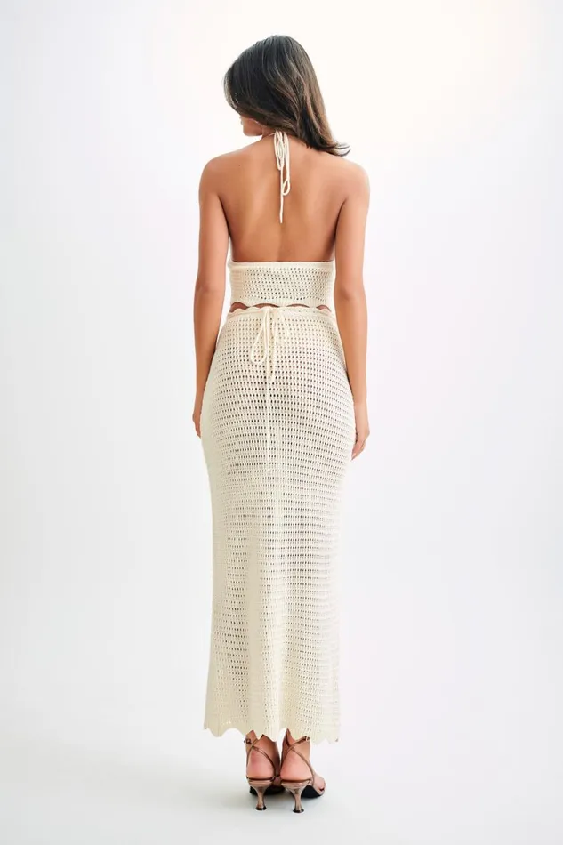 Women Meshki Bottoms Kira Knit Maxi Skirt 8211 Buttercream