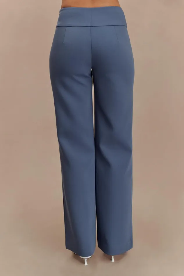 Women Meshki Bottoms Lindie Straight Leg Suiting Pants 8211 Steel