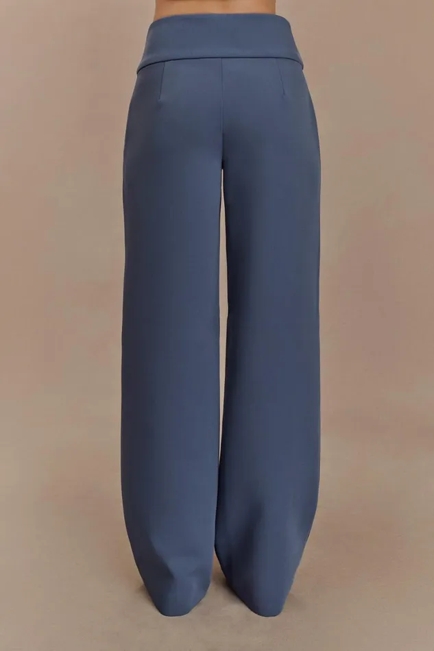 Women Meshki Bottoms Lindie Straight Leg Suiting Pants 8211 Steel