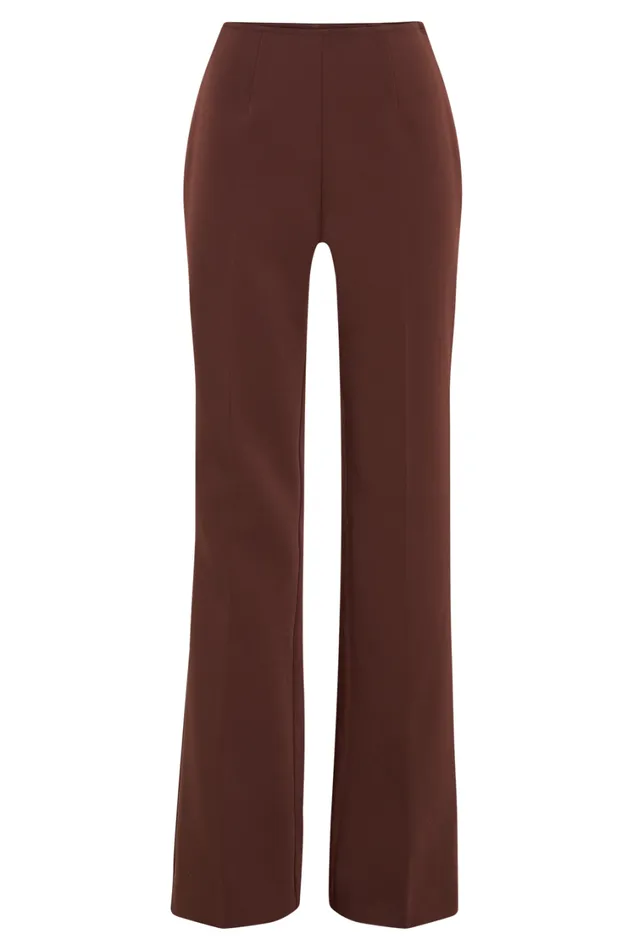 Women Meshki Bottoms Loretta Fit and Flare Tailored Pant 8211 Chocolate