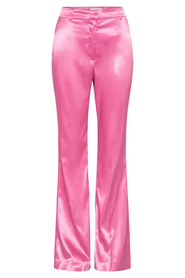 Women Meshki Bottoms Maeva Satin Flared Pants 8211 Bubblegum Pink Women Meshki Bottoms Maeva Satin Flared Pants 8211 Bubblegum Pink