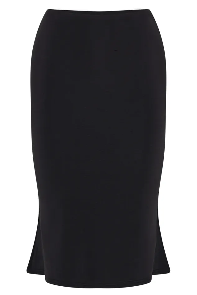 Women Meshki Bottoms Mara Slinky Knee Length Skirt 8211 Black