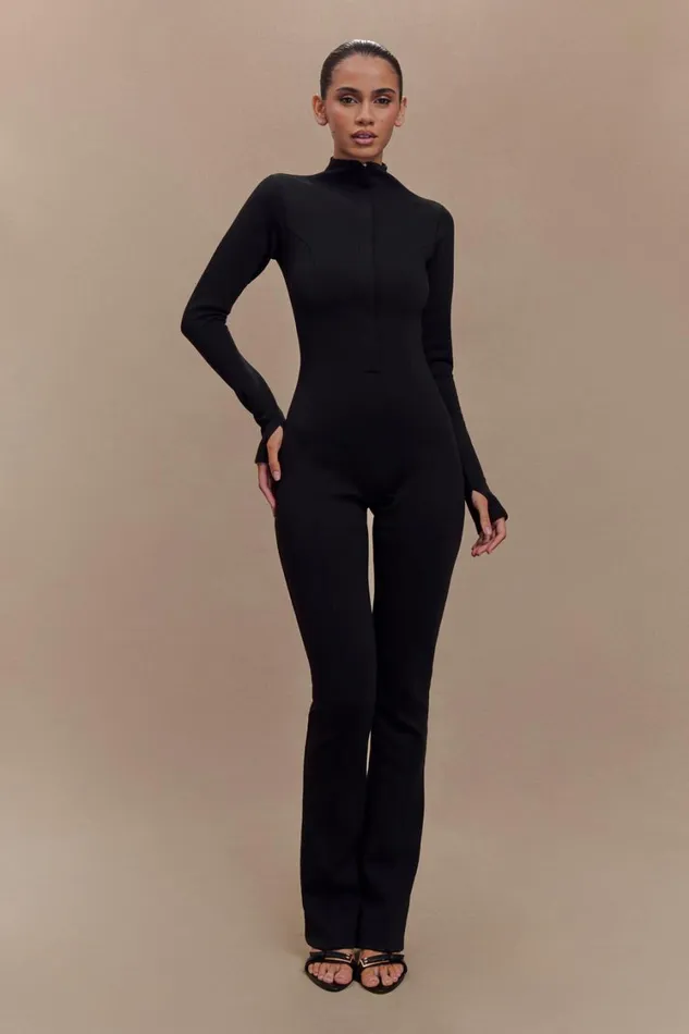 Women Meshki Bottoms Margaery Scuba Jersey Jumpsuit 8211 Black