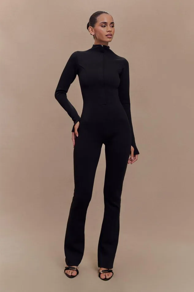 Women Meshki Bottoms Margaery Scuba Jersey Jumpsuit 8211 Black