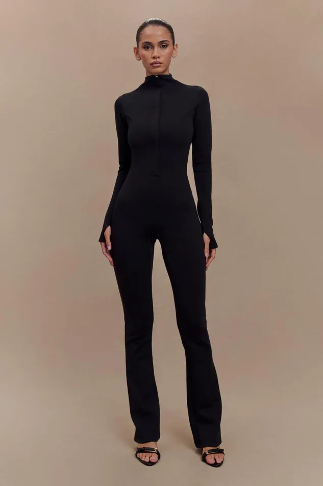 Women Meshki Bottoms Margaery Scuba Jersey Jumpsuit 8211 Black