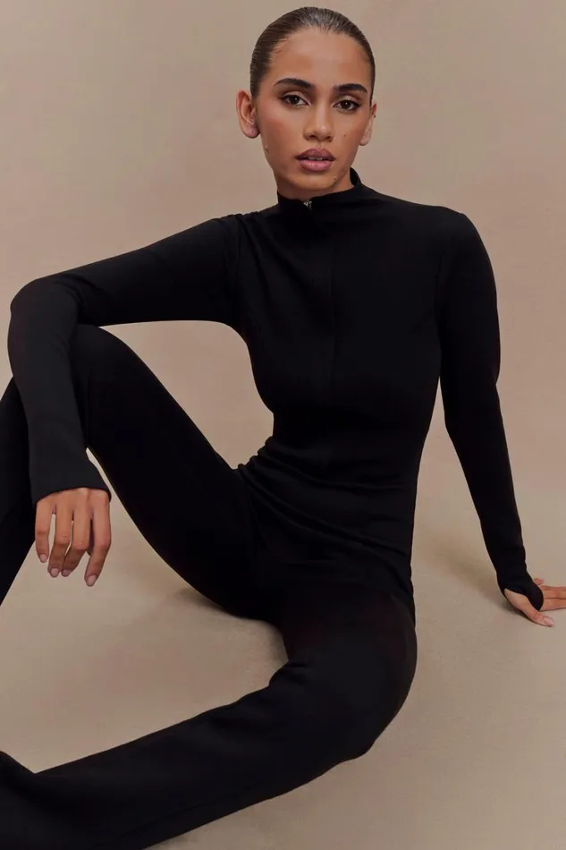 Women Meshki Bottoms Margaery Scuba Jersey Jumpsuit 8211 Black