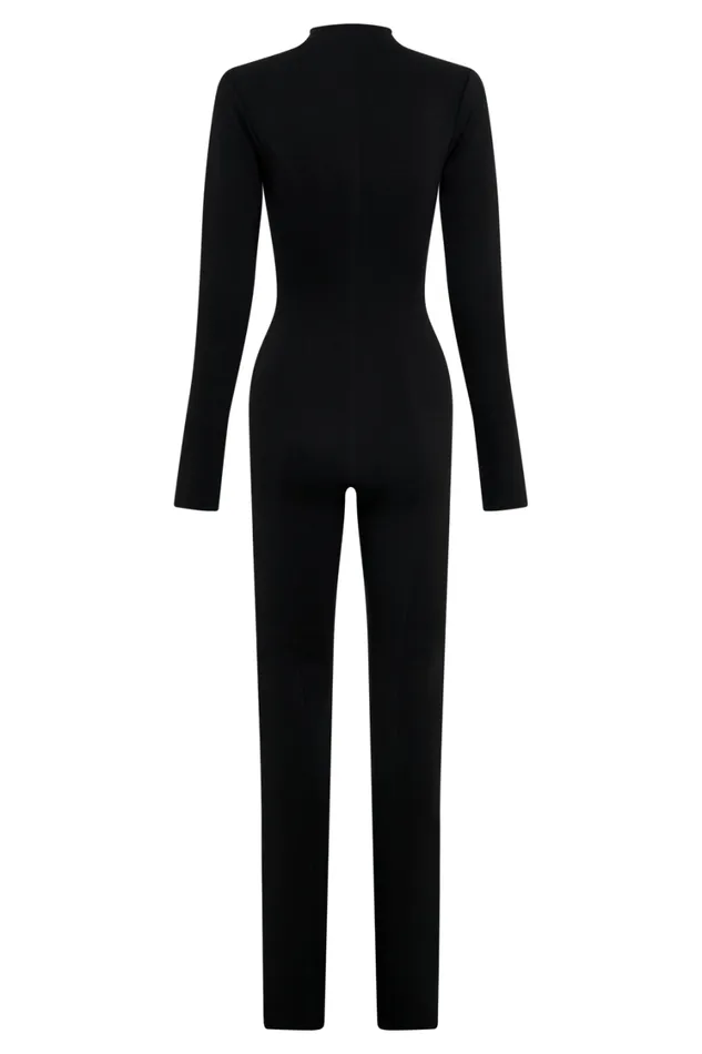 Women Meshki Bottoms Margaery Scuba Jersey Jumpsuit 8211 Black