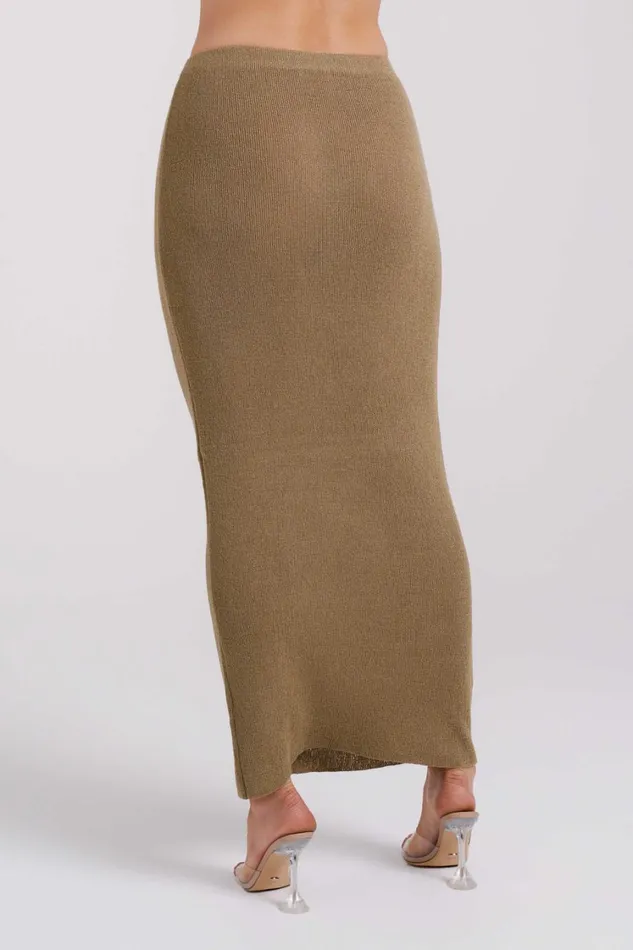Women Meshki Bottoms Maribelle Knit Maxi Skirt 8211 Olive