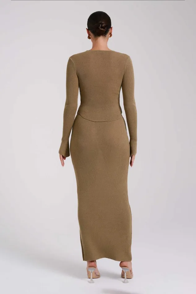Women Meshki Bottoms Maribelle Knit Maxi Skirt 8211 Olive