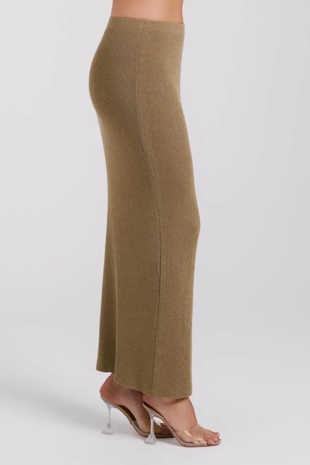 Women Meshki Bottoms Maribelle Knit Maxi Skirt 8211 Olive