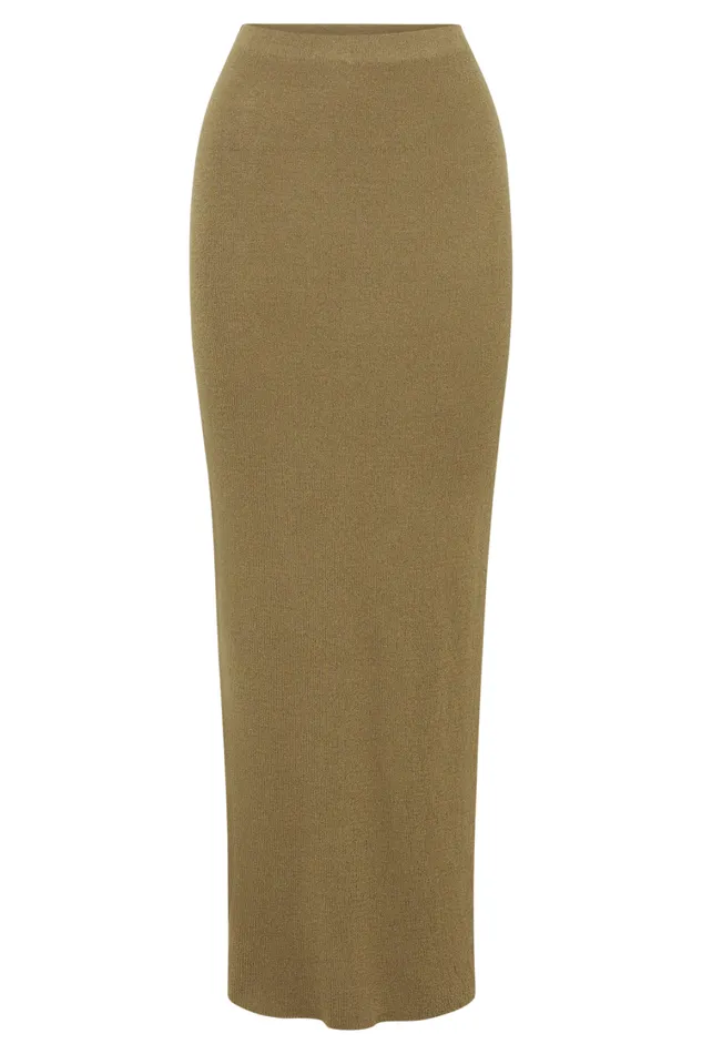 Women Meshki Bottoms Maribelle Knit Maxi Skirt 8211 Olive