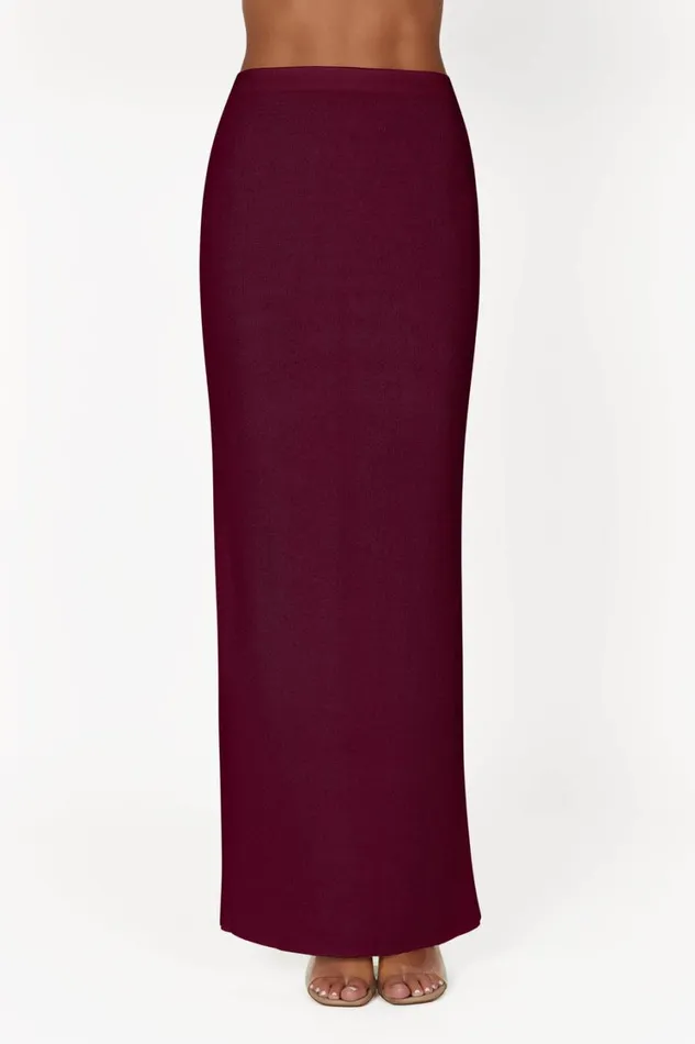 Women Meshki Bottoms Maribelle Knit Maxi Skirt 8211 Wine