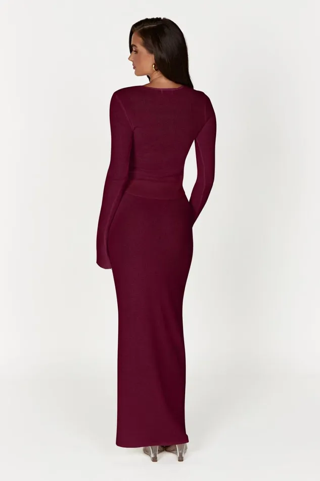 Women Meshki Bottoms Maribelle Knit Maxi Skirt 8211 Wine