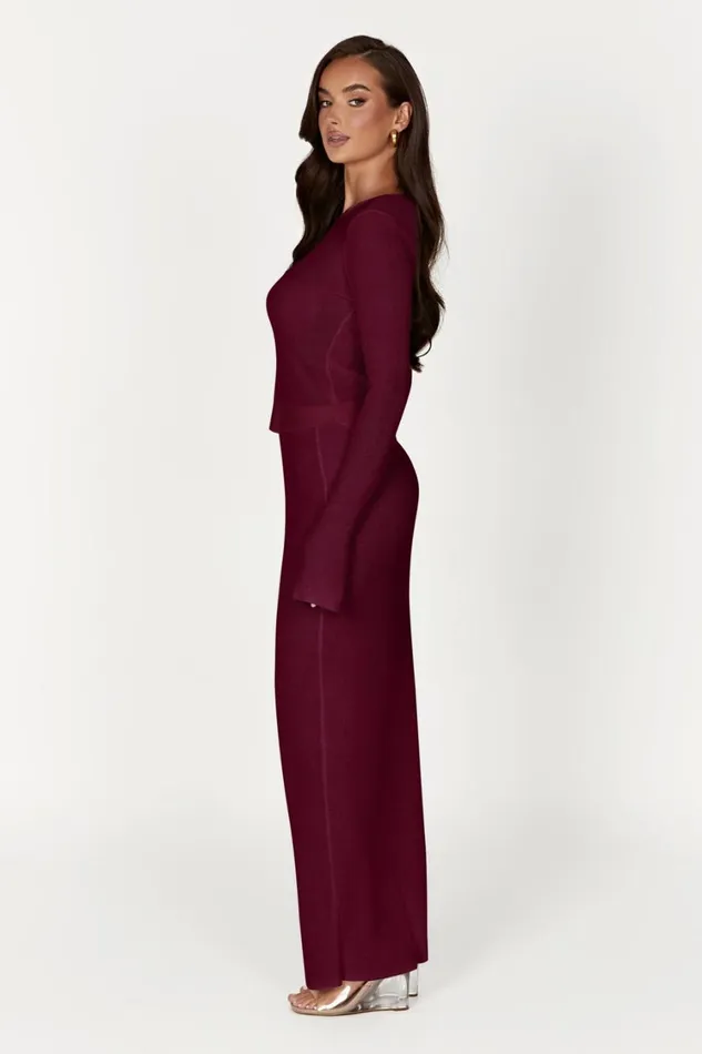 Women Meshki Bottoms Maribelle Knit Maxi Skirt 8211 Wine
