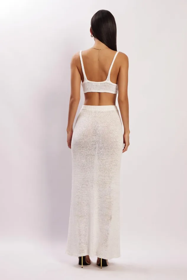 Women Meshki Bottoms Mary Knit Maxi Skirt 8211 White Women Meshki Bottoms Mary Knit Maxi Skirt 8211 White