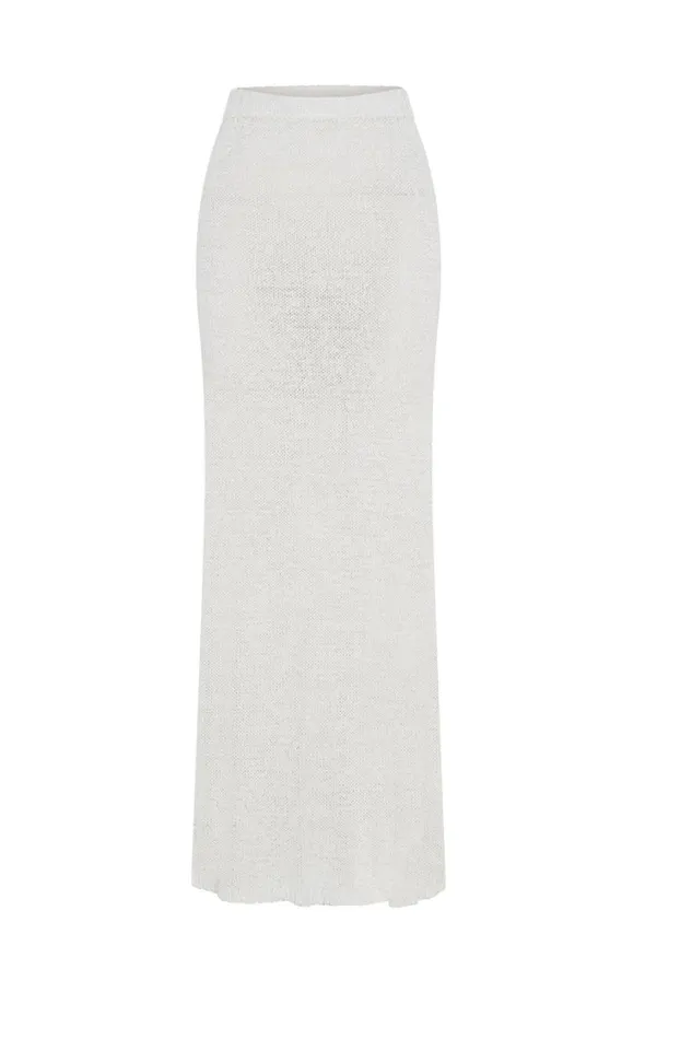 Women Meshki Bottoms Mary Knit Maxi Skirt 8211 White Women Meshki Bottoms Mary Knit Maxi Skirt 8211 White