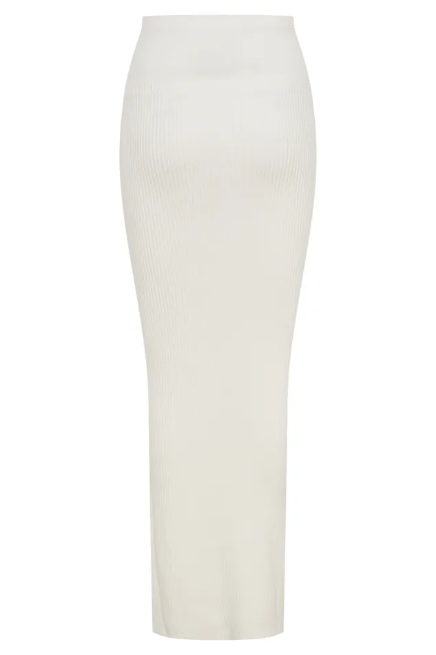 Women Meshki Bottoms Mathilde Ribbed Knit Maxi Skirt 8211 Ivory