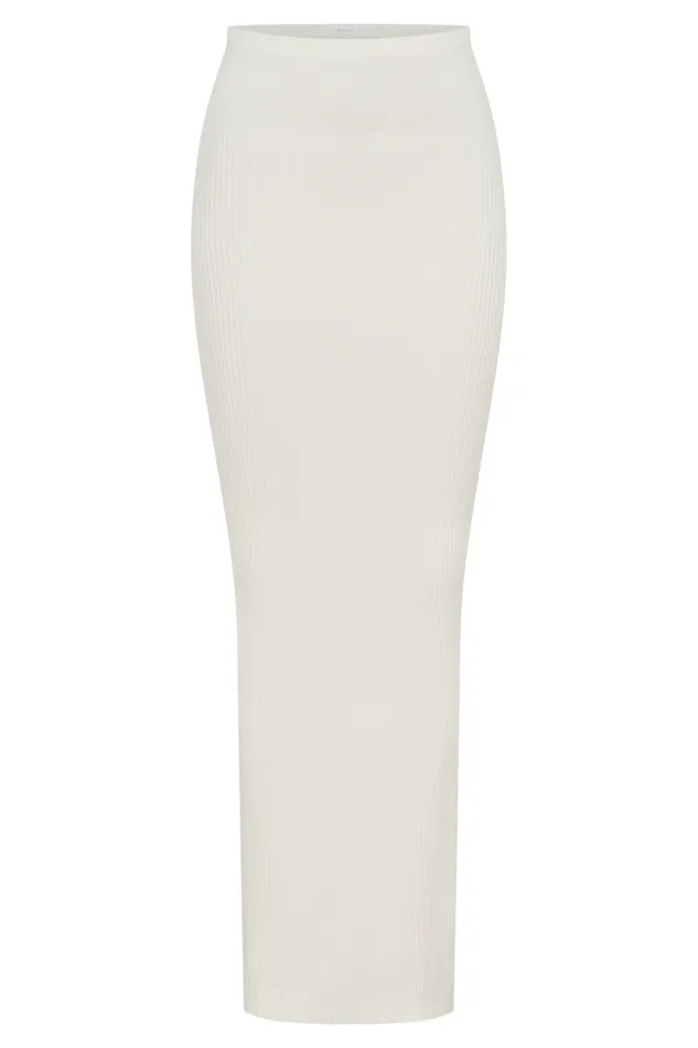 Women Meshki Bottoms Mathilde Ribbed Knit Maxi Skirt 8211 Ivory