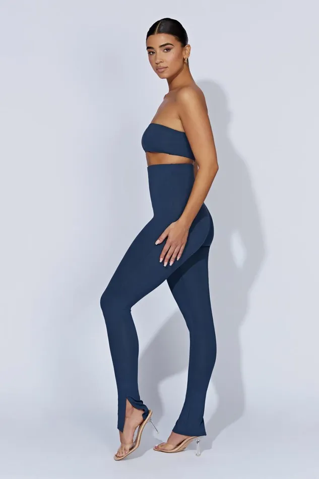 Women Meshki Bottoms Michelle Side Split Leggings 8211 Midnight Navy