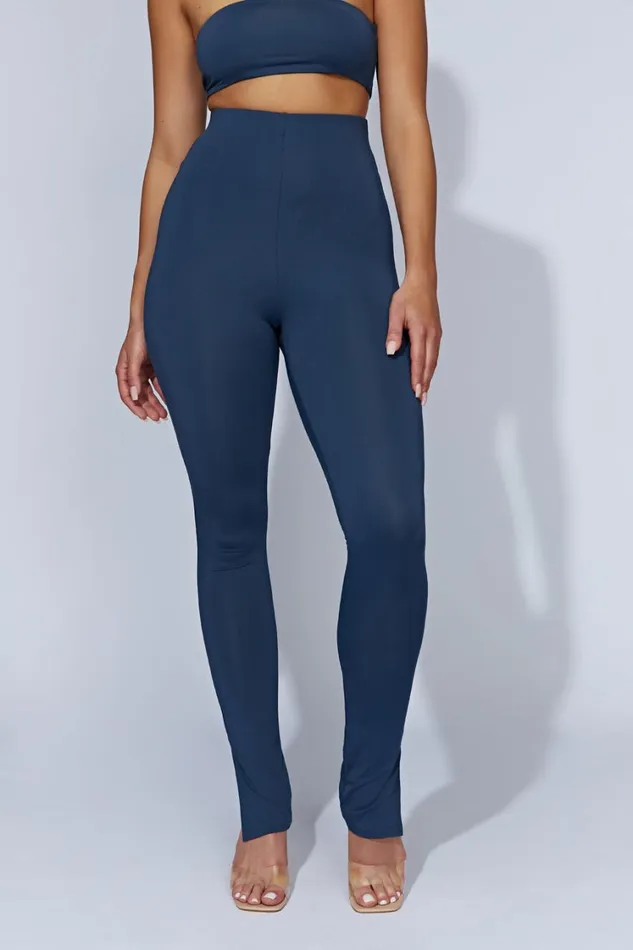 Women Meshki Bottoms Michelle Side Split Leggings 8211 Midnight Navy