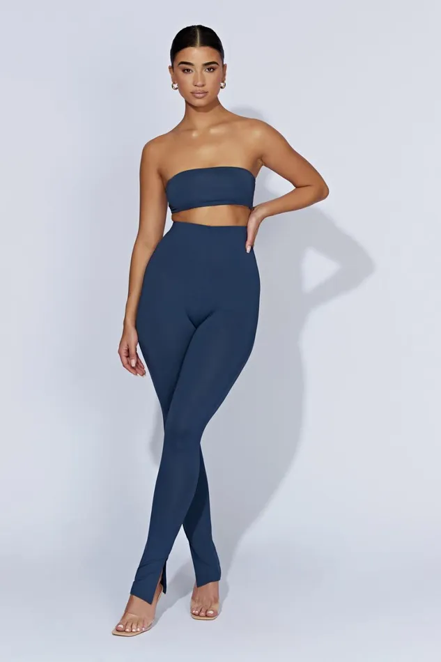 Women Meshki Bottoms Michelle Side Split Leggings 8211 Midnight Navy