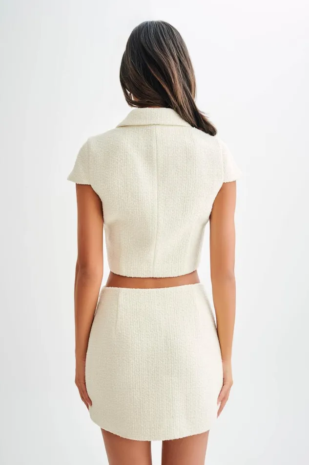 Women Meshki Bottoms Parisa Boucle Skirt 8211 Ivory