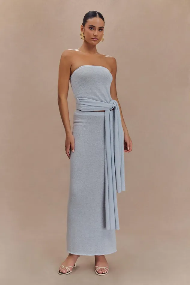 Women Meshki Bottoms Phoebe Knit Maxi Skirt 8211 Ice Blue