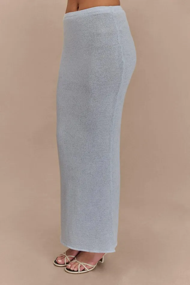 Women Meshki Bottoms Phoebe Knit Maxi Skirt 8211 Ice Blue