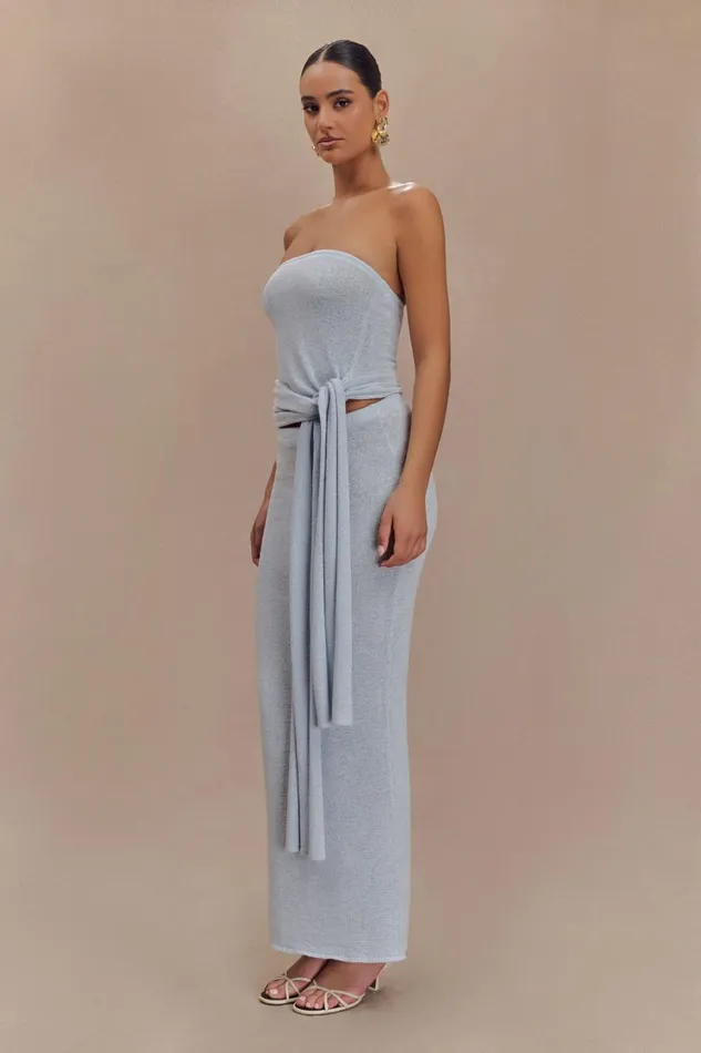 Women Meshki Bottoms Phoebe Knit Maxi Skirt 8211 Ice Blue