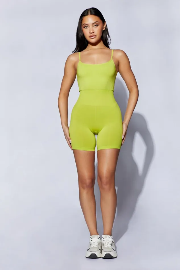 Women Meshki Bottoms Stella Seamless Binding Playsuit 8211 Lime Green Women Meshki Bottoms Stella Seamless Binding Playsuit 8211 Lime Green