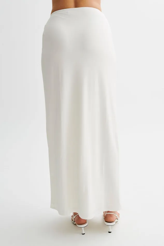 Women Meshki Bottoms Suri Slinky Maxi Skirt With Gold Hardware 8211 White