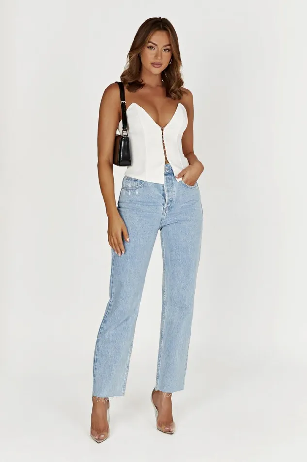Women Meshki Bottoms Tina Mom Jean 8211 Mid Blue